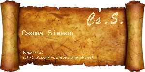 Csoma Simeon névjegykártya